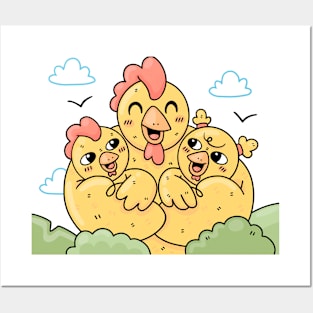 Chicken Family Love Posters and Art